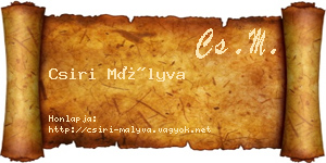 Csiri Mályva névjegykártya